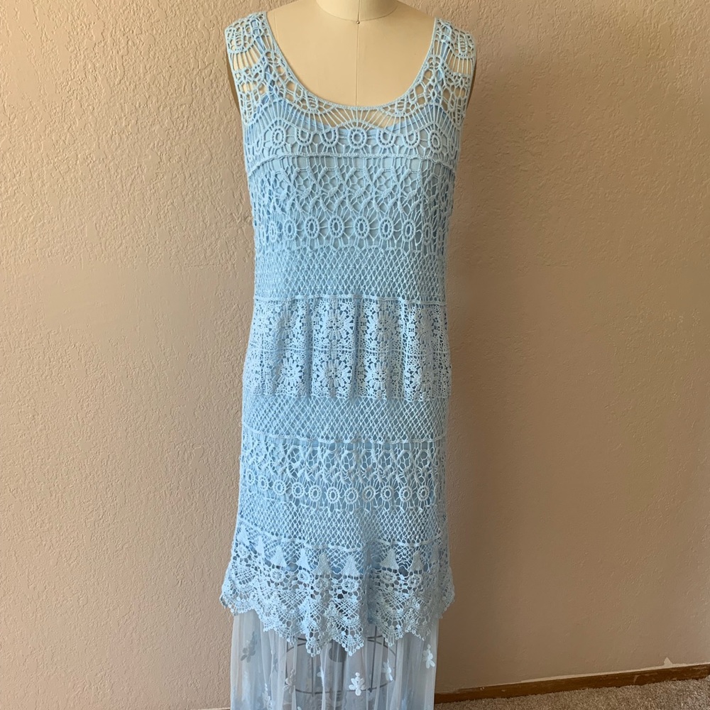 Blue lace dress
